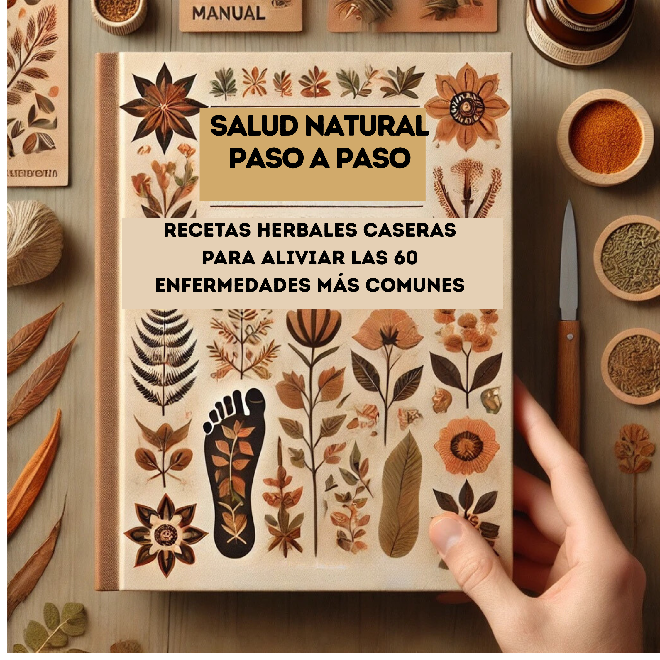 “SALUD NATURAL Paso a Paso: RECETAS HERBALES caseras PARA ALIVIAR LAS 60 ENFERMEDADES MÁS COMUNES”